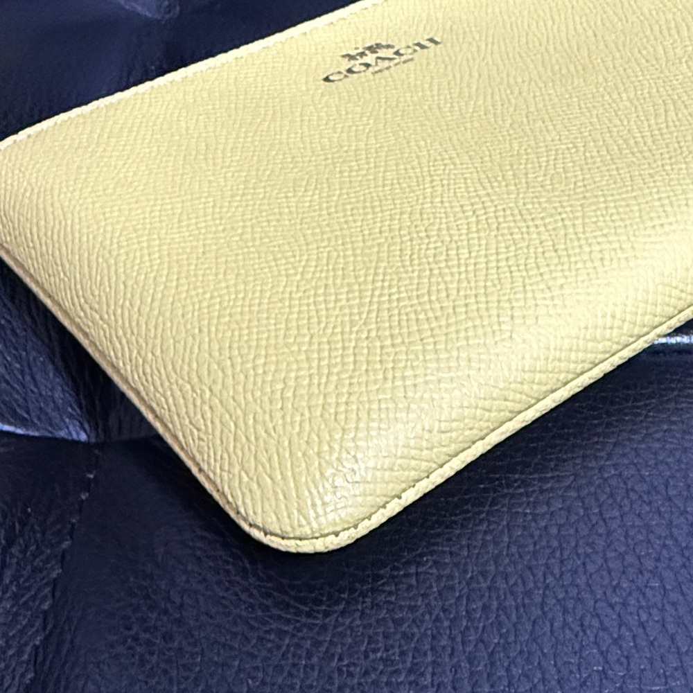 Coach Soft Yellow and Gold Logo Wristlet Clutch - Picture 4 of 16